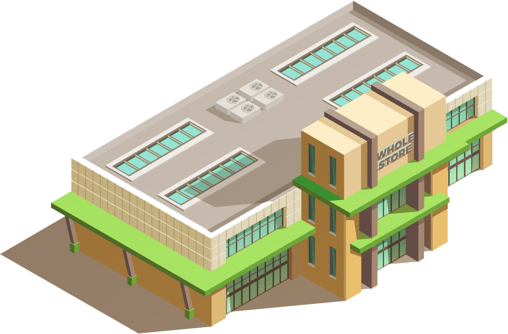 Isometric illustration of a store